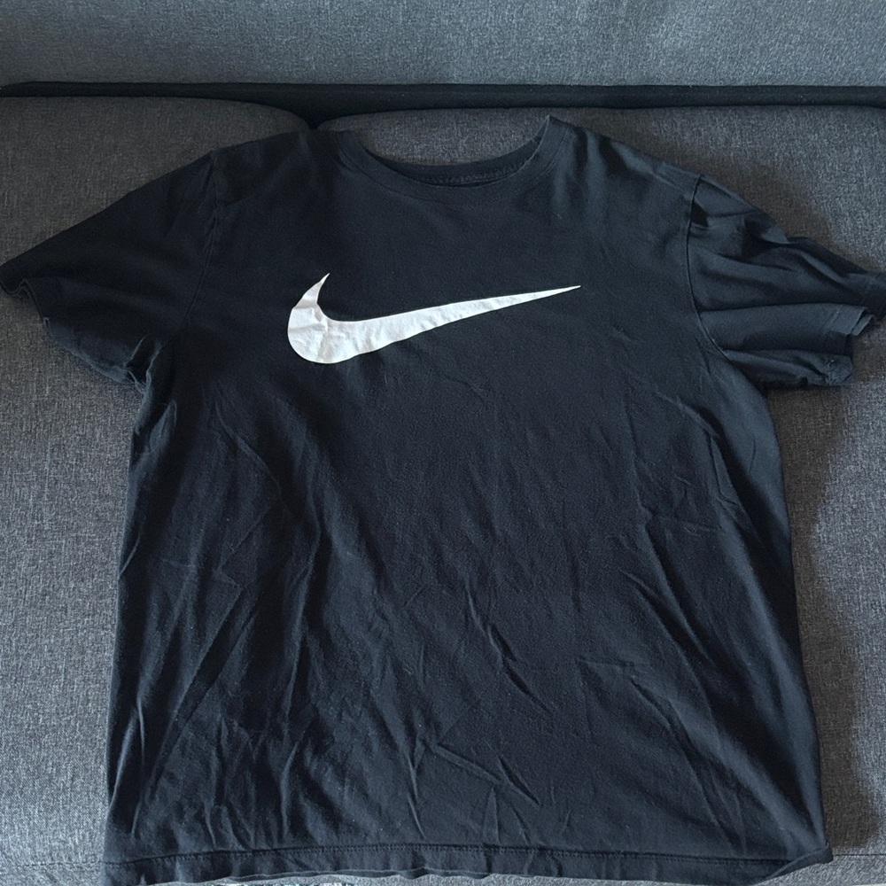 Nike Men's Black Tee with White Logo